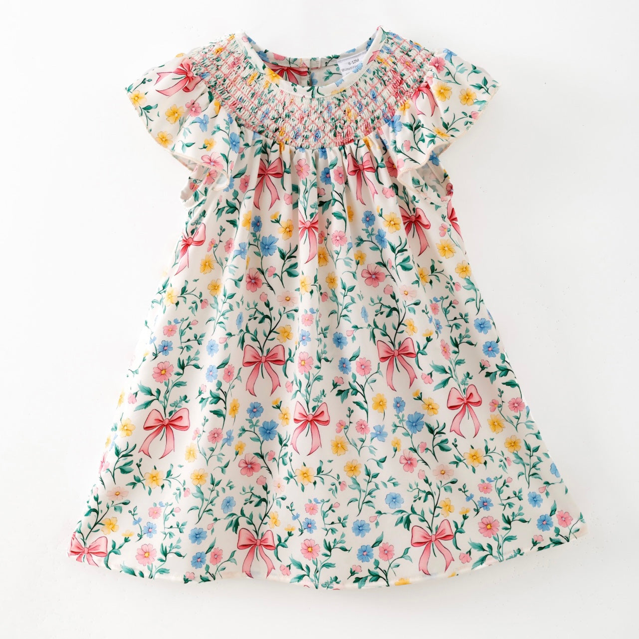 Bow Garden Smocked Dress By Clover Cottage