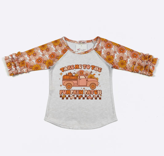 Pumpkin Patch Girls Raglan By Clover Cottage