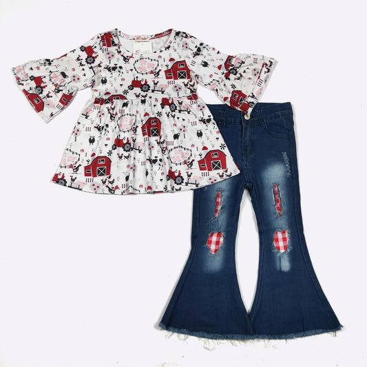 Red Barn Girls Set by Clover Cottage