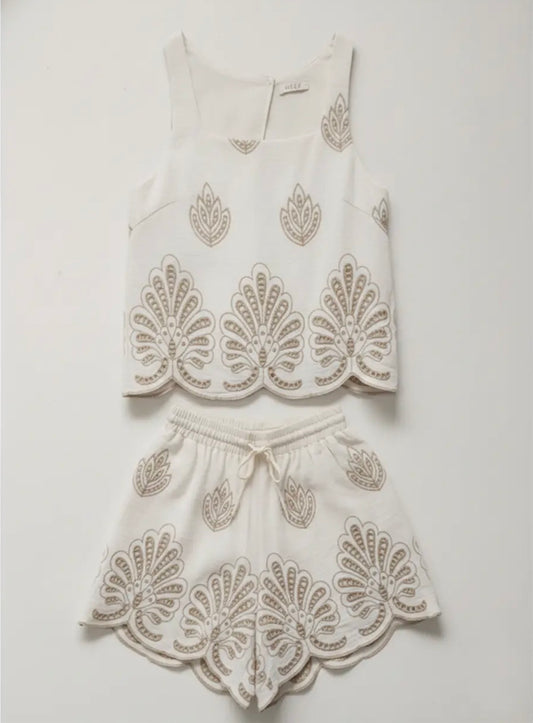 Illa Illa Cotton Embroidered Short Set