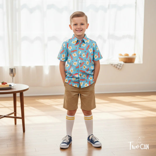 Eggs & Bacon Button Up By TwoCan