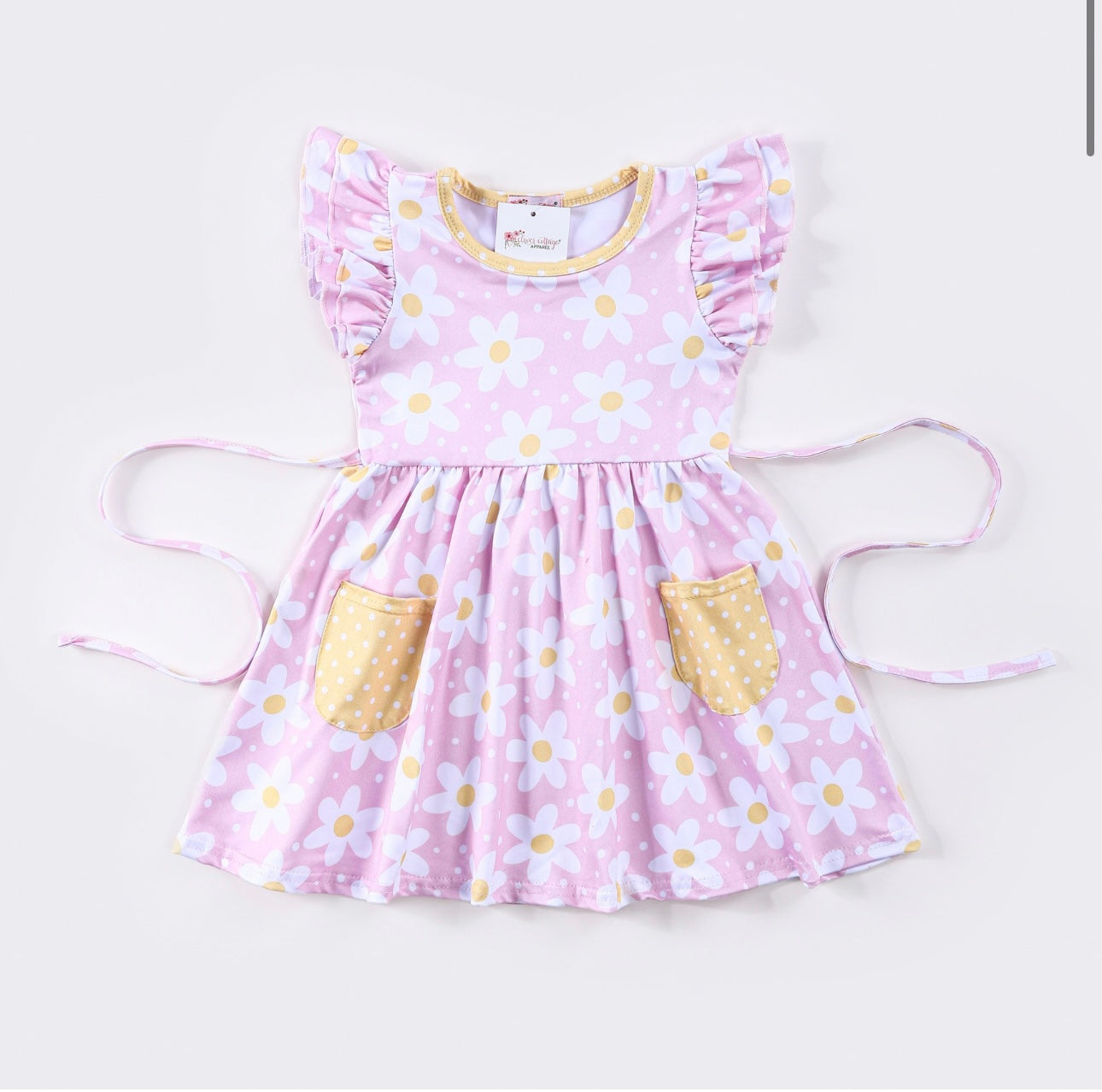 Pink Daisy Girls Dress By Clover Cottage