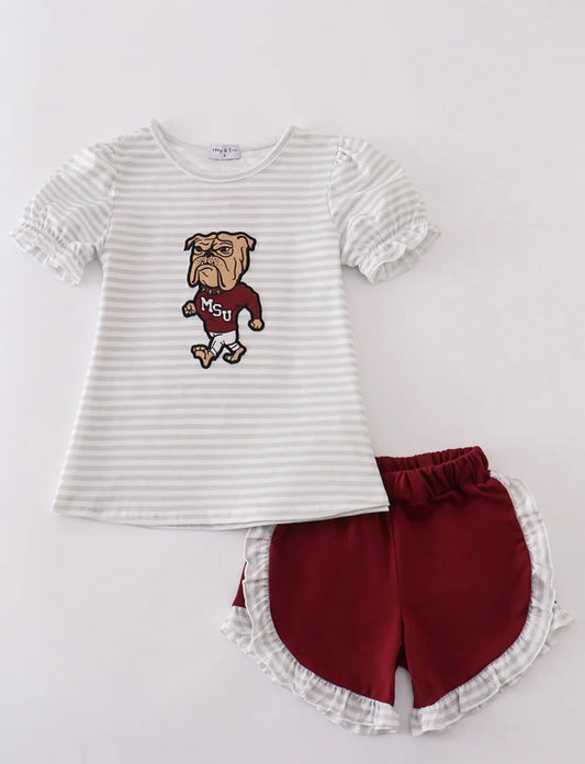 Maroon Mississippi Stripe Set