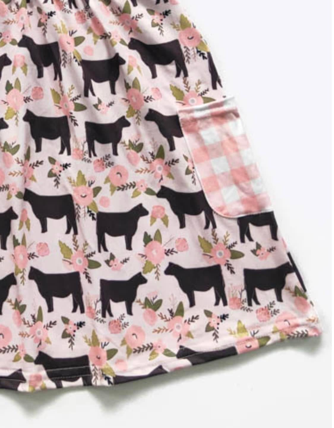 Cow Blossoms Dress by Clover Cottage