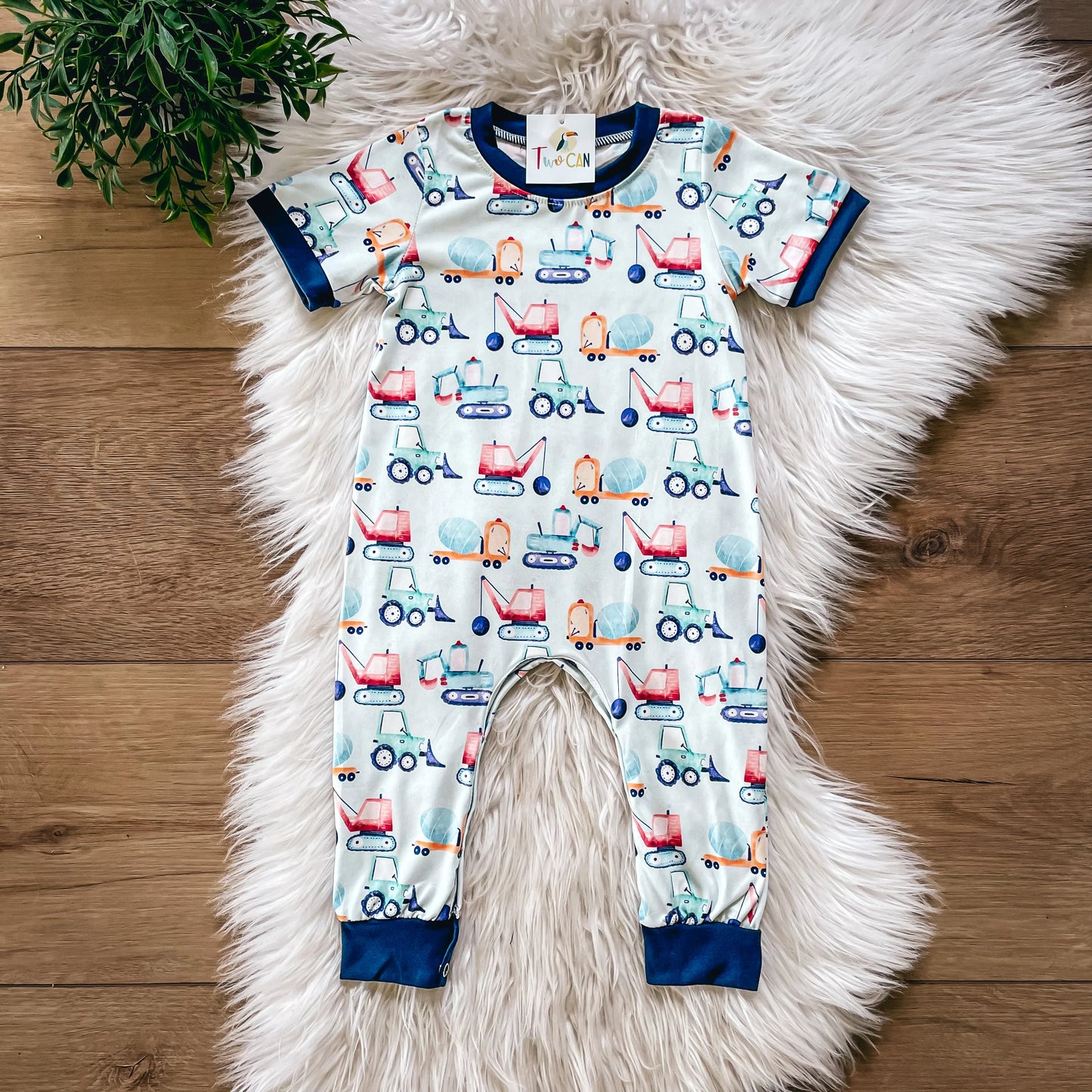 Construction Infant Romper by TwoCan