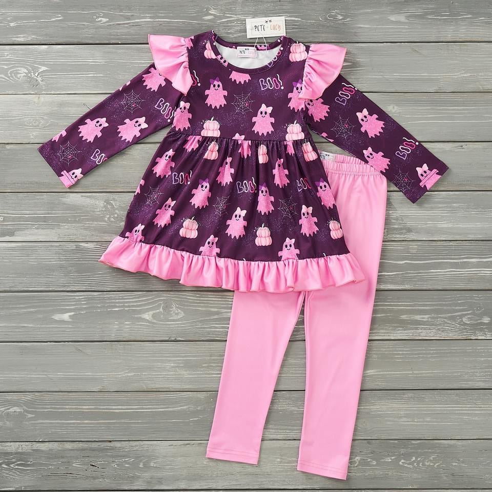 Pre-Order Glitter Ghosts Long Sleeve Pants Set by Pete + Lucy