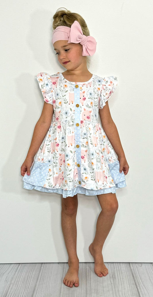 Piglet Petals Dress By Clover Cottage