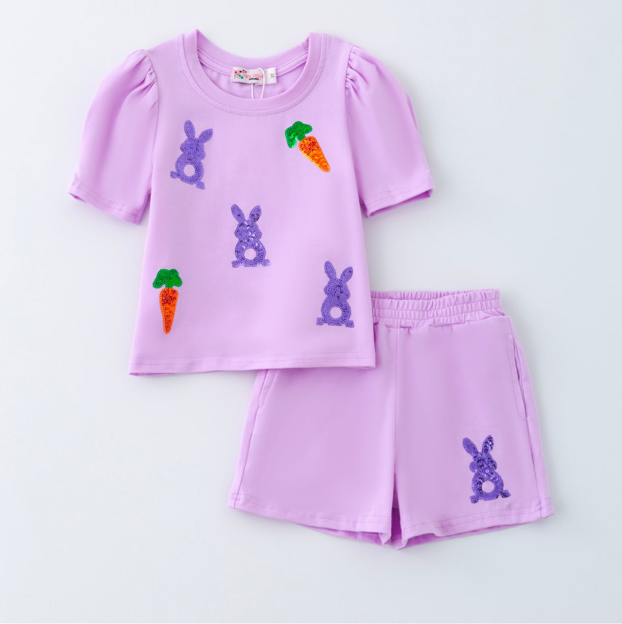 Lavender Sequin Bunny Girls Set by Clover Cottage