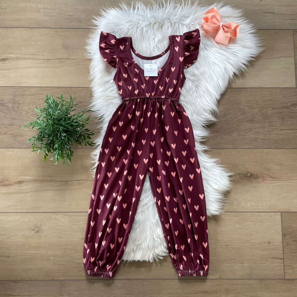 Valentine Hearts Jumpsuit by Wellie Kate