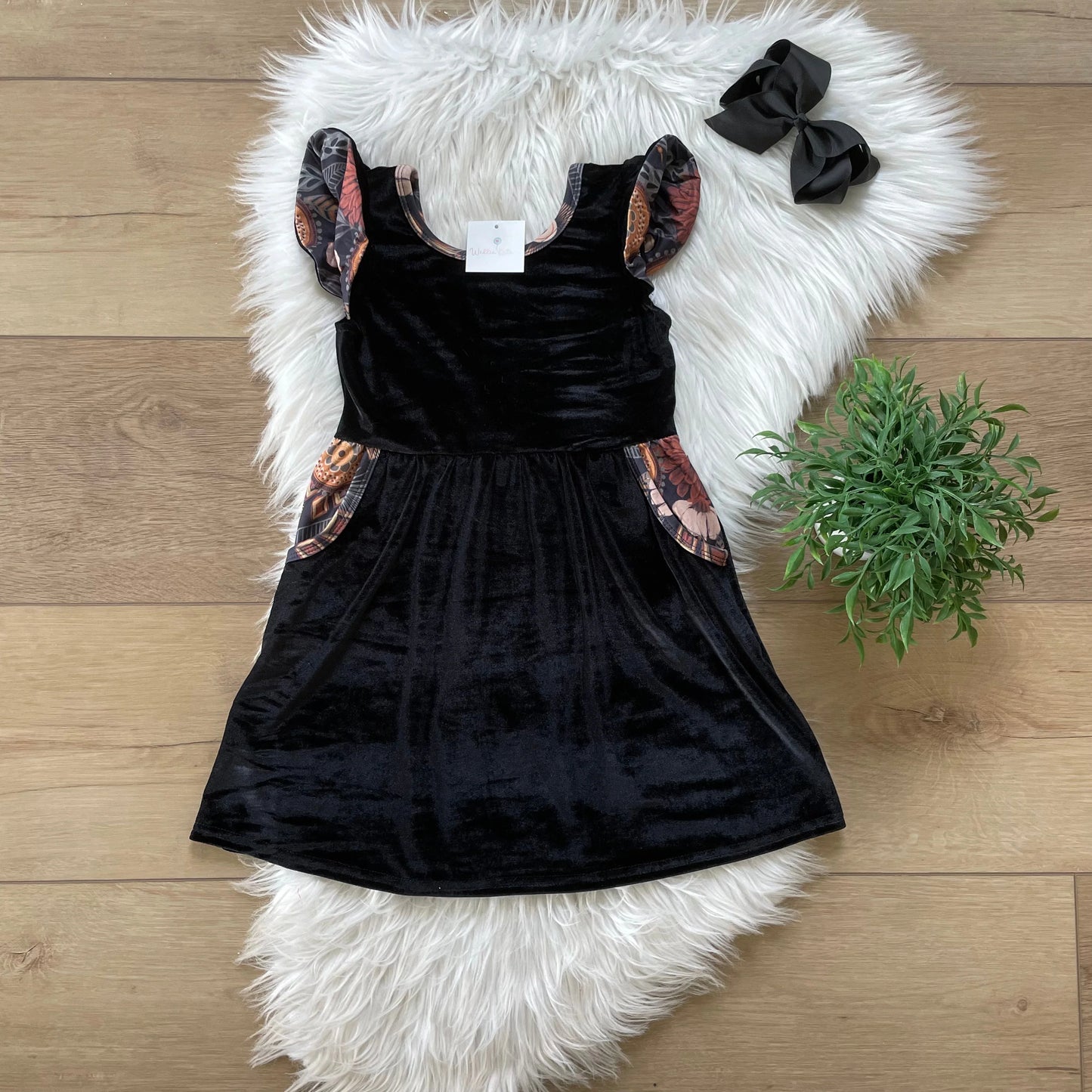 Boho Floral Bow Back Dress by Wellie Kate