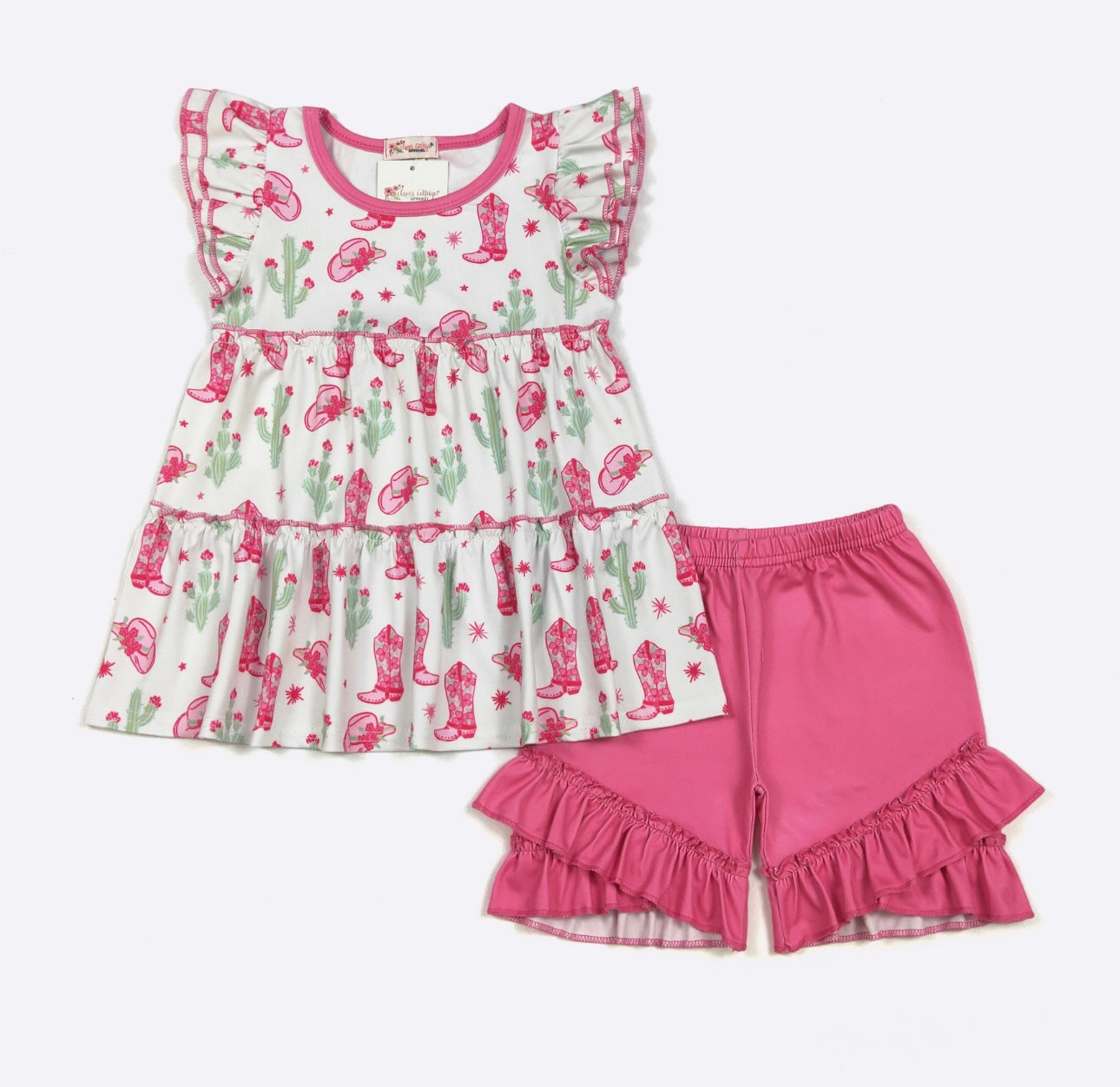 Pink Cactus Blossom Girls Set By Clover Cottage