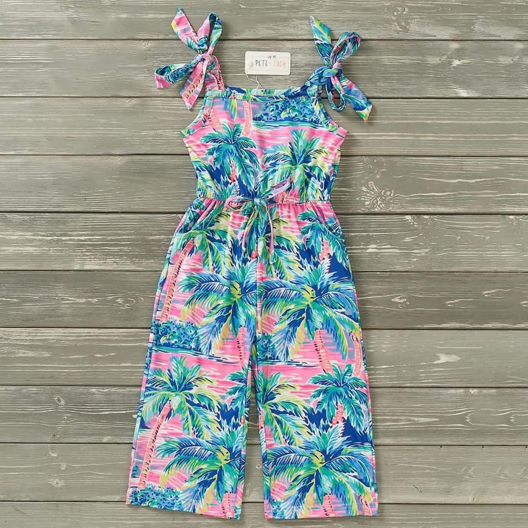 Pre-Order Palm Paradise Jumpsuit (Girls) By Pete + Lucy