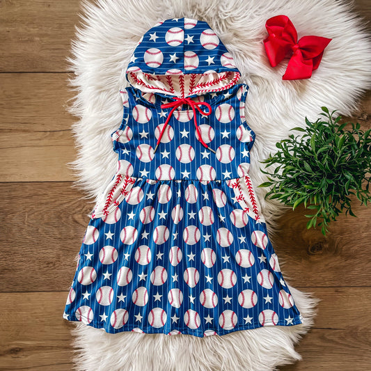 Baseball Hooded Dress by TwoCan