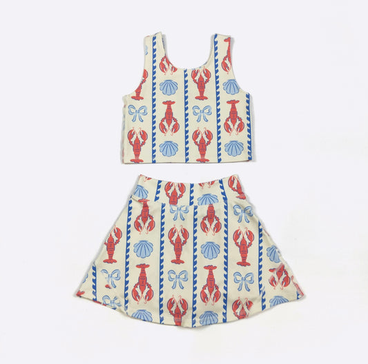 Lobster Coquette Skort Set By Clover Cottage