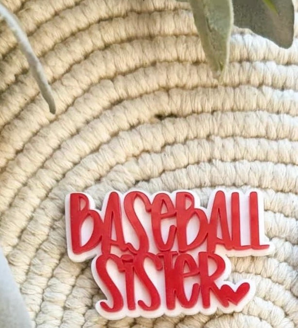 Baseball Sister Text Hair Clip