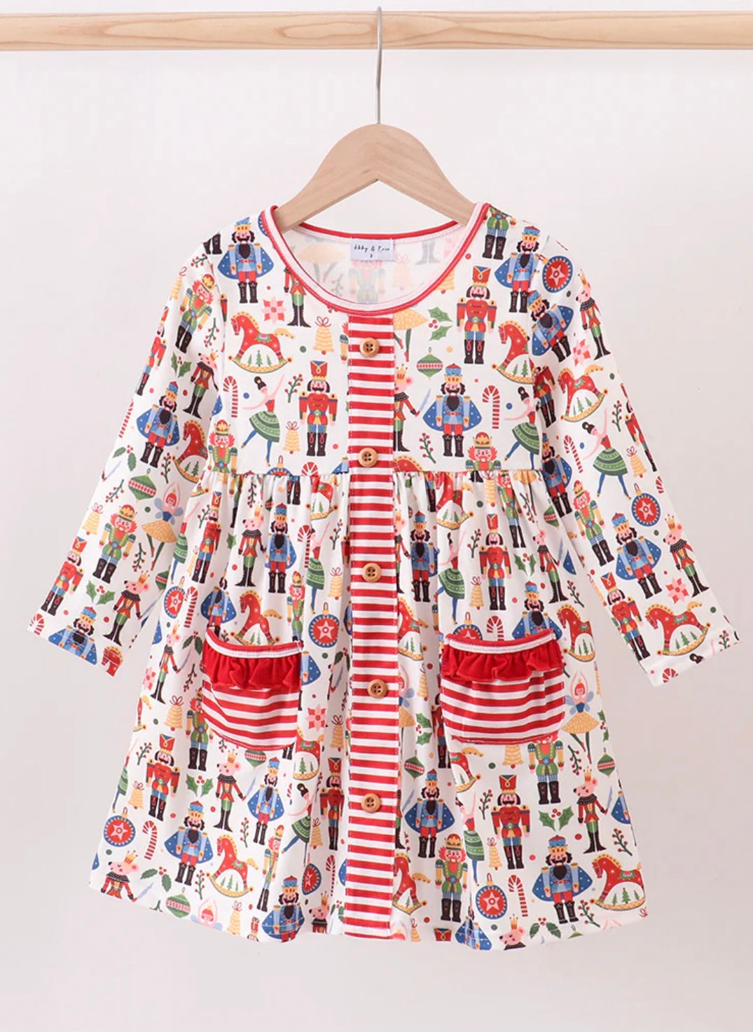 Red Nutcracker Print Dress