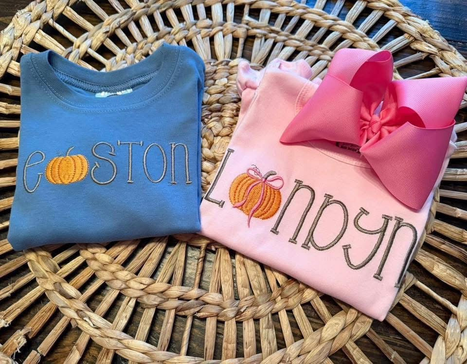 Pumpkin Embroidered Tee