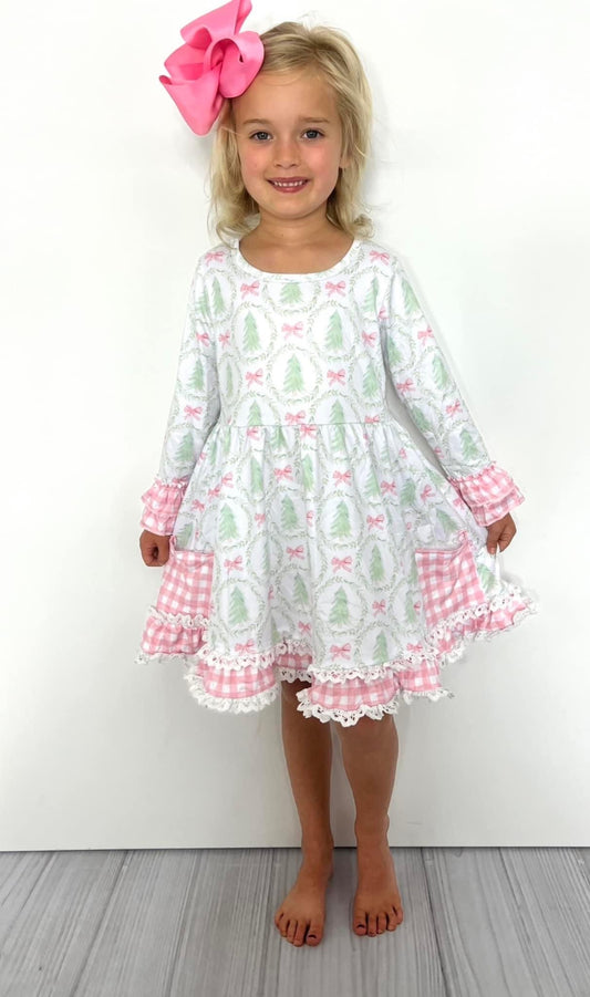 Sweet Trees Girls Dress by Clover Cottage