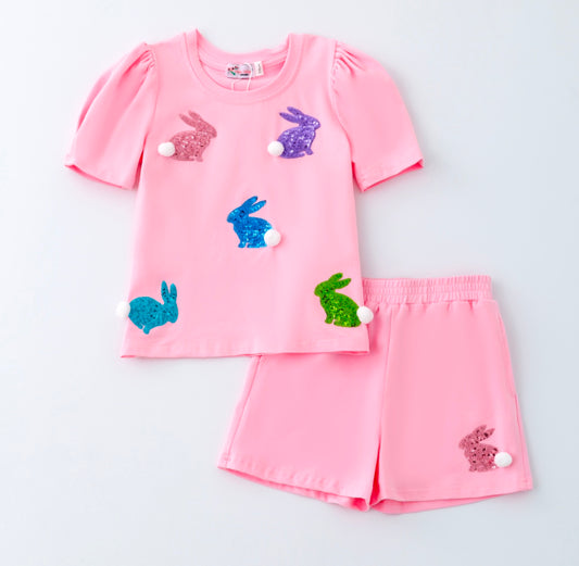 Sweet Sequin Bunny Girls Set By Clover Cottage