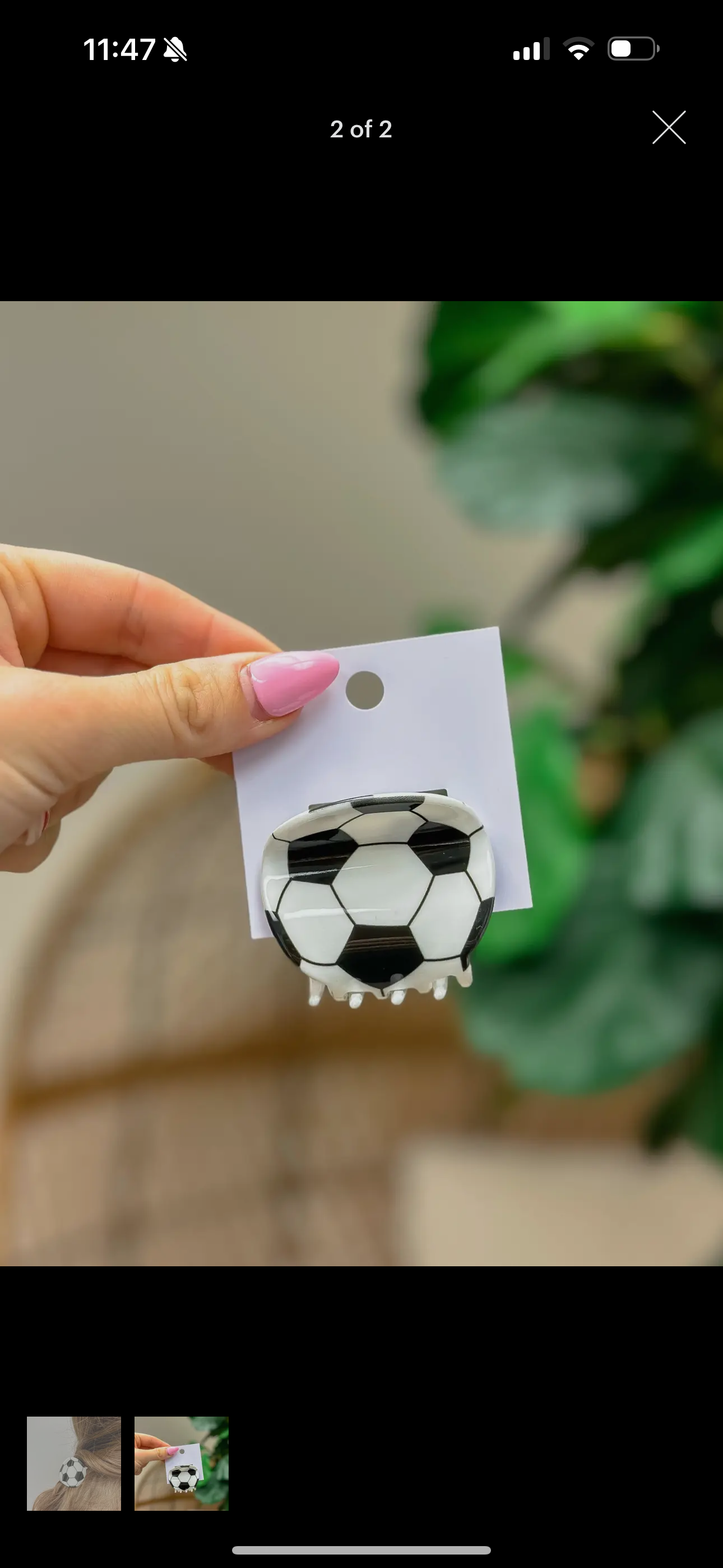 Sports Claw Clip- Soccer