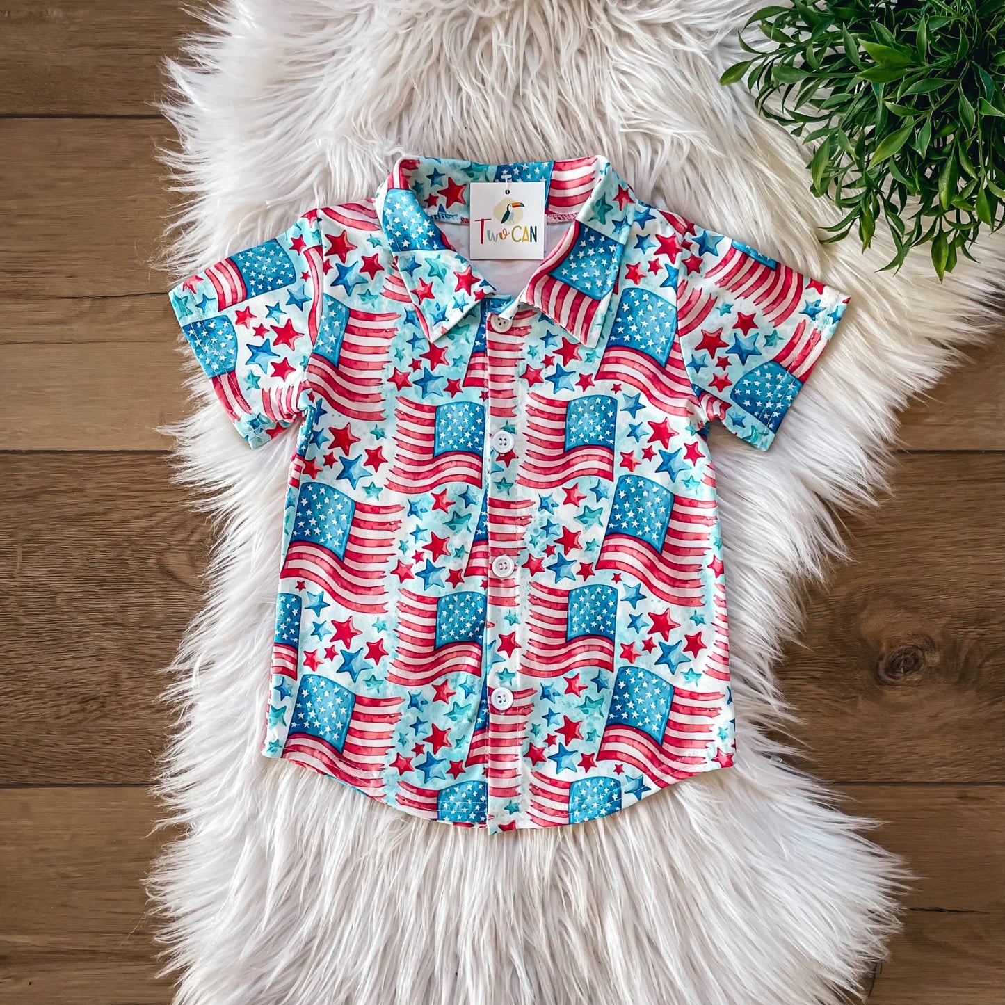 Flowing Flags Button Up By TwoCan