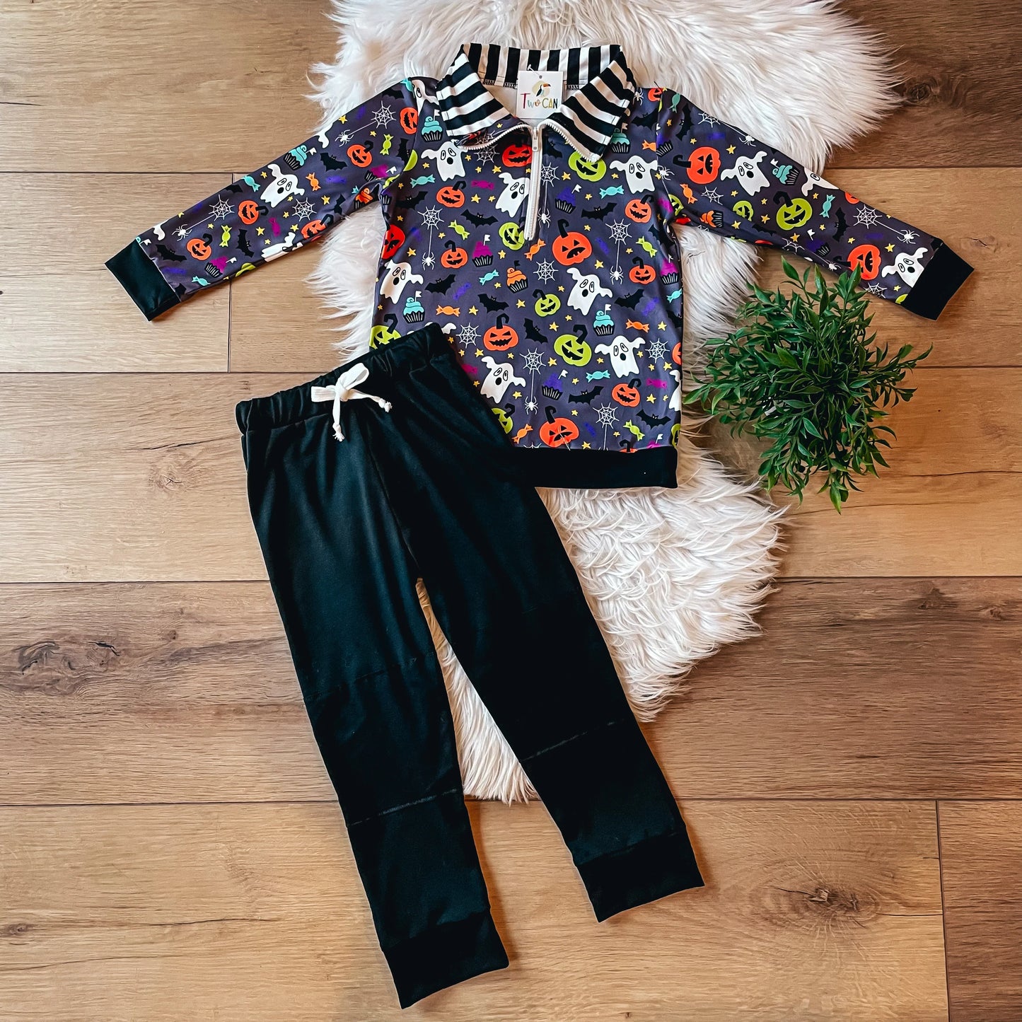 Pre-Order Spooky Friends Quarter Zip Jogger Set by TwoCan
