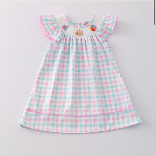 Beach Smocked Girls Dress By Clover Cottage