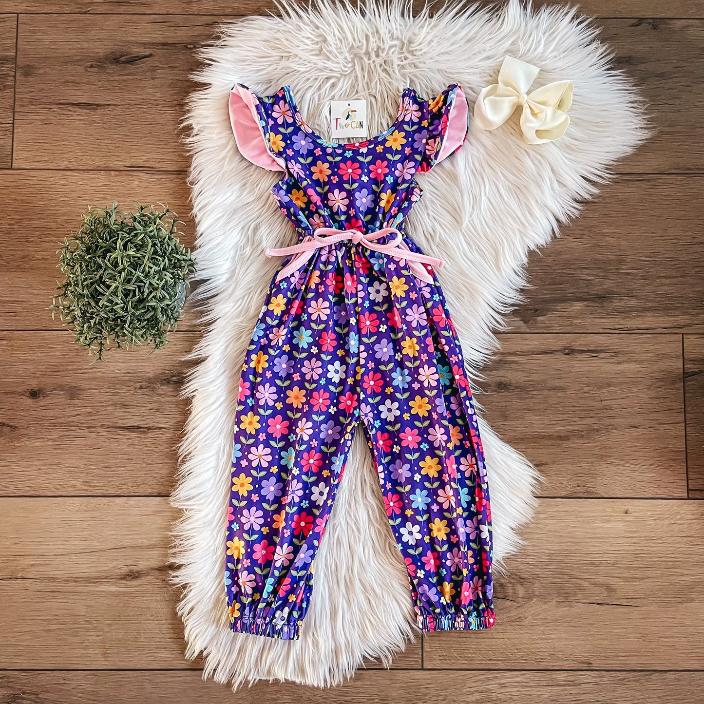 Purple Floral Jumpsuit by TwoCan