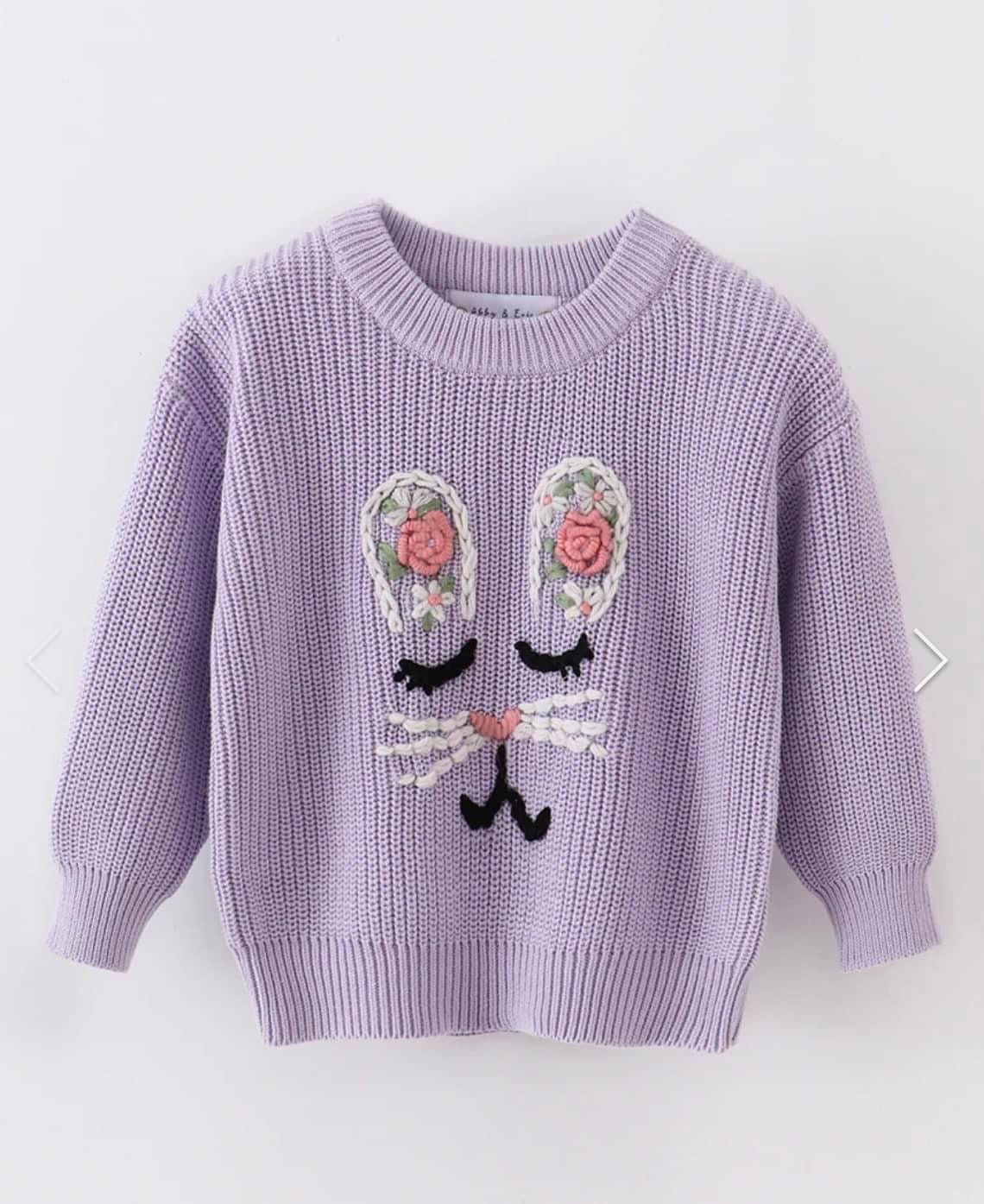 Bunny Embroidered Sweater by HoneyDew