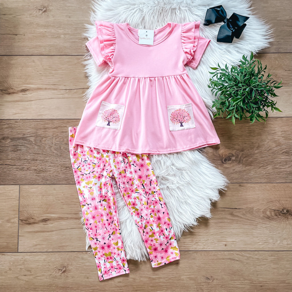 Cherry Blossom Pants Set by Wellie Kate
