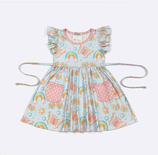 Summer Sky Girls Dress by Clover Cottage