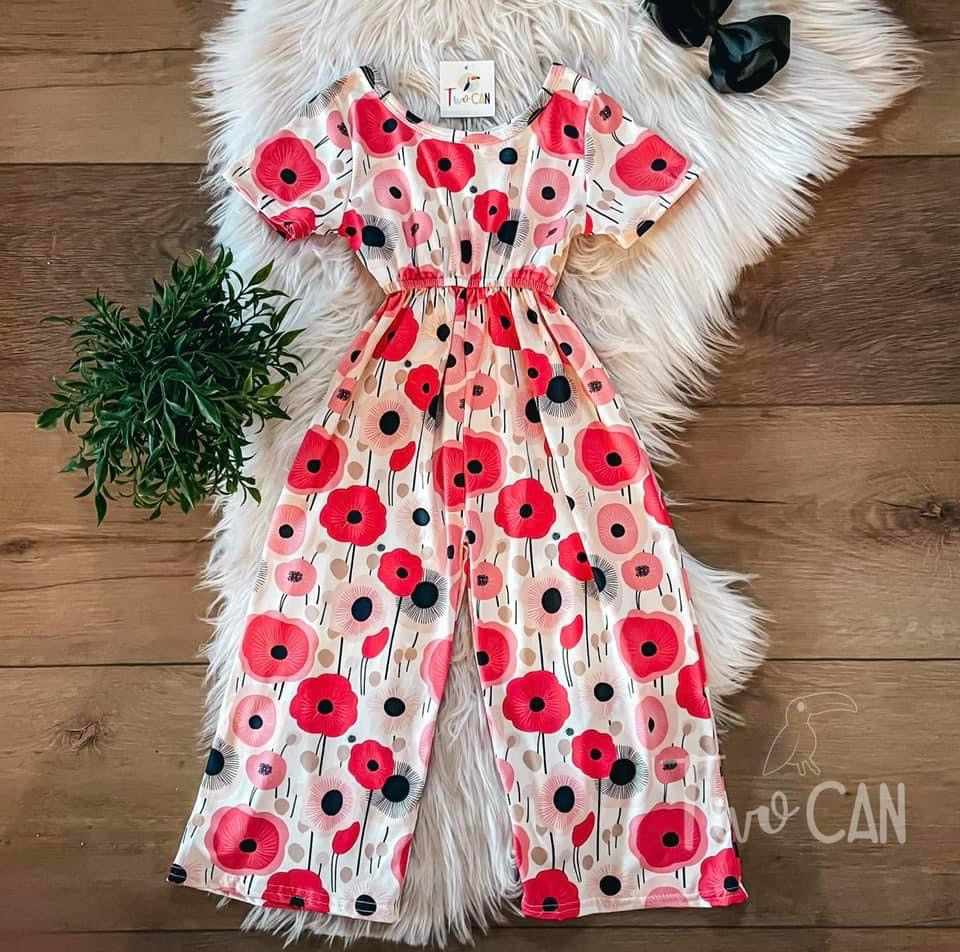 Coral Poppies Jumpsuit by Pete + Lucy
