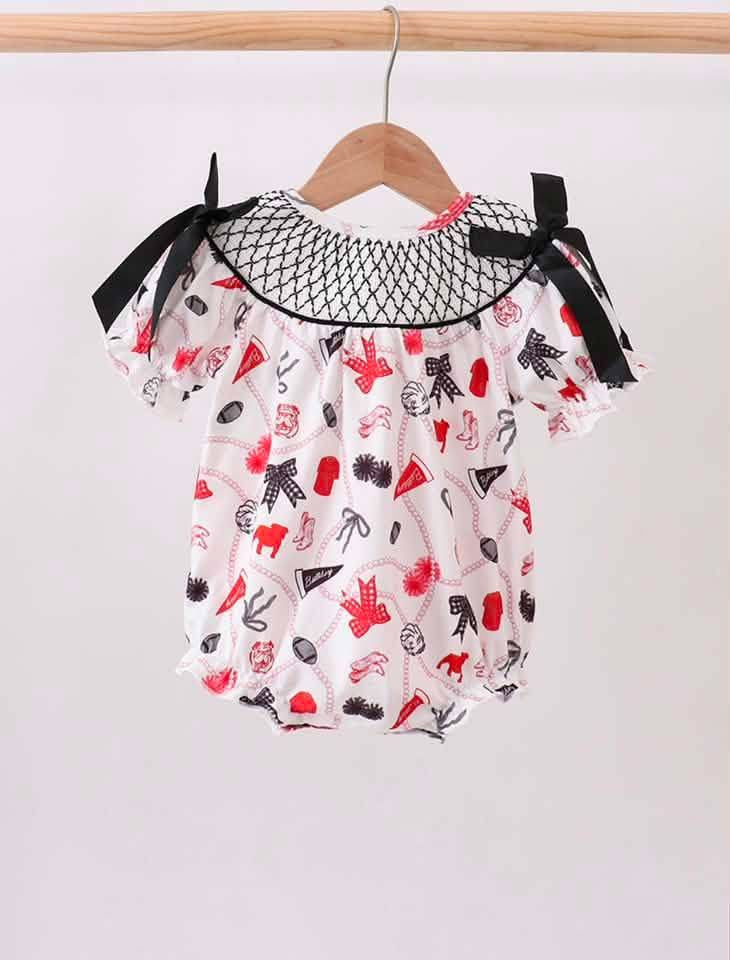 Black Georgia Smocked Bow Bubble