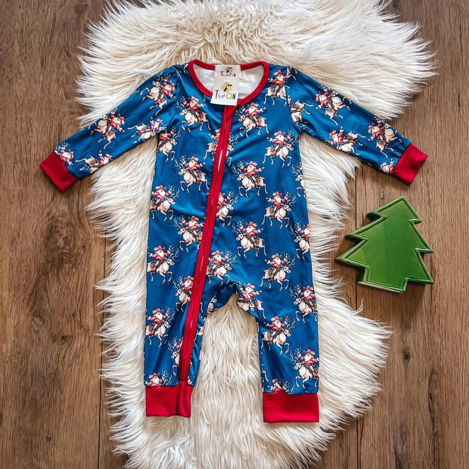 Pre-Order Cowboy Santa Infant Romper By TwoCan