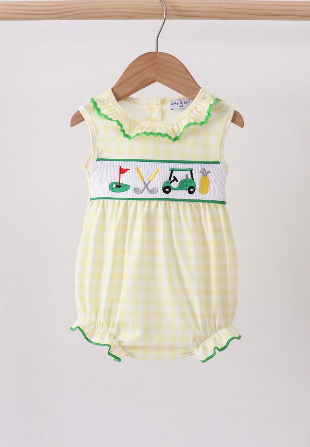 Yellow Golf Ruffle Gingham Bubble