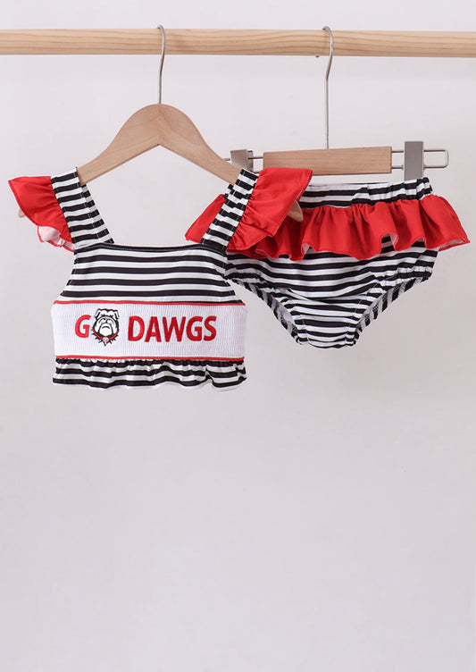 Georgia Go Dawgs Stripe 2-PC Swimsuit