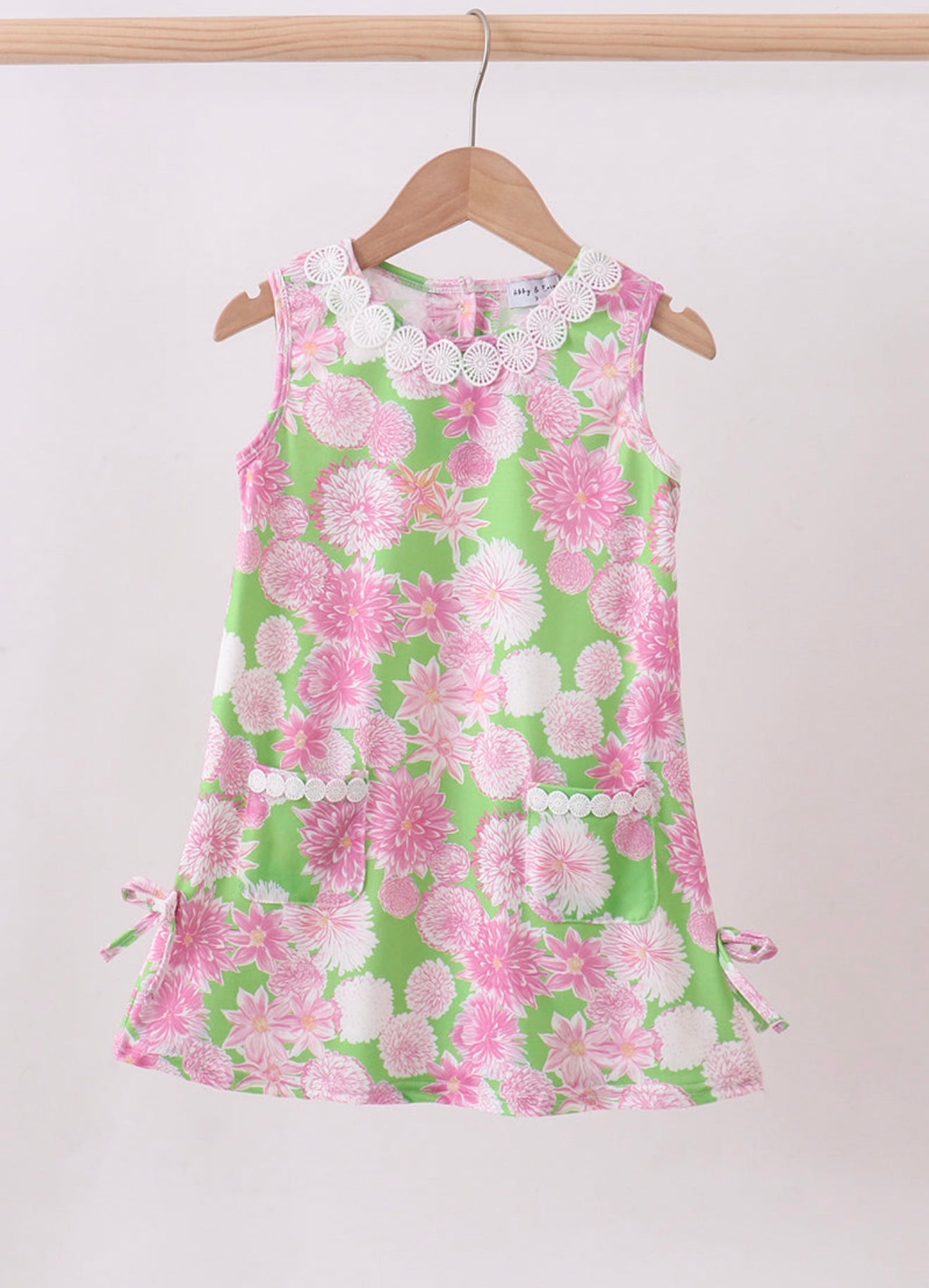 Pink Floral Lace Shift Dress