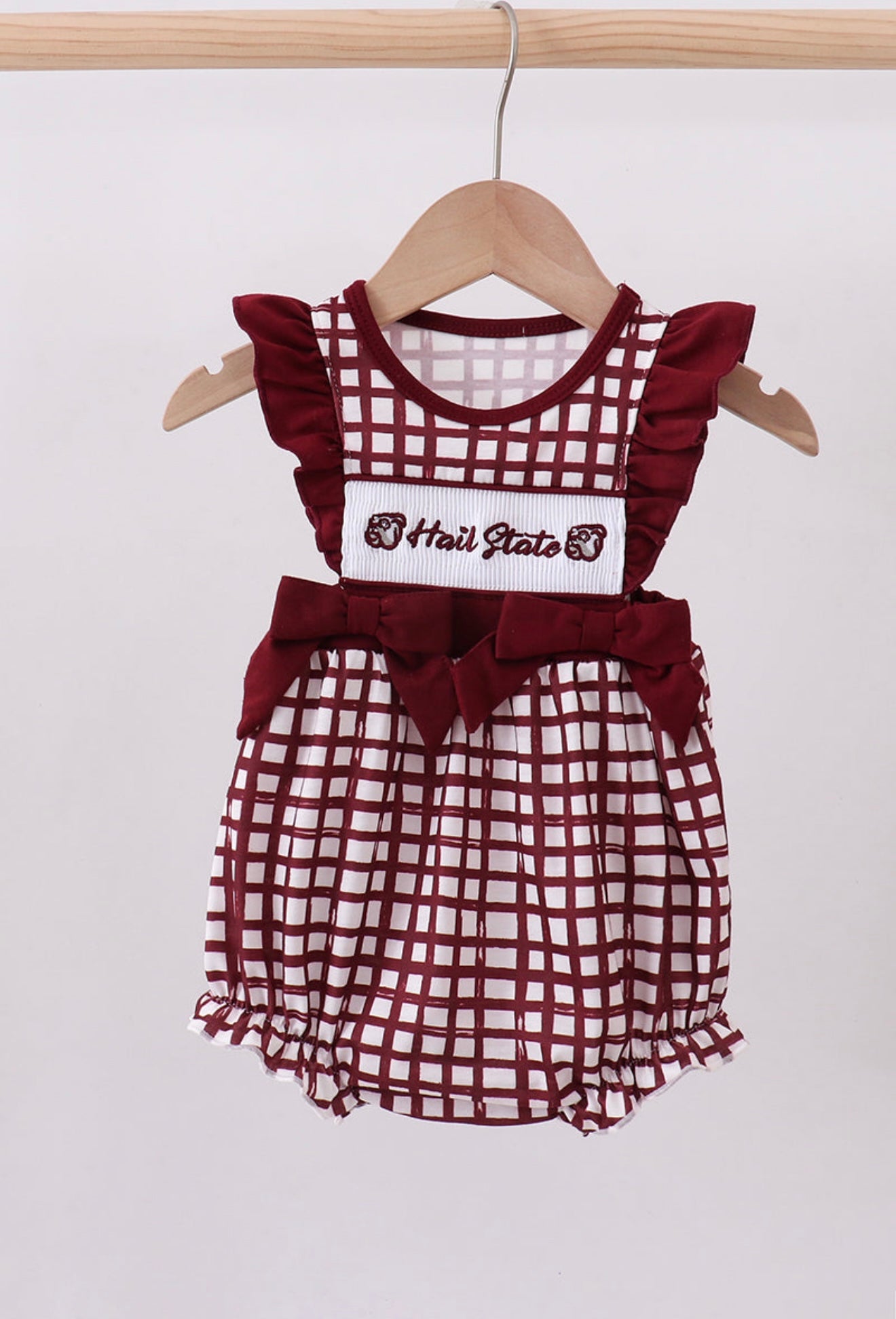 Mississippi Hail State Ruffle Gingham Bubble
