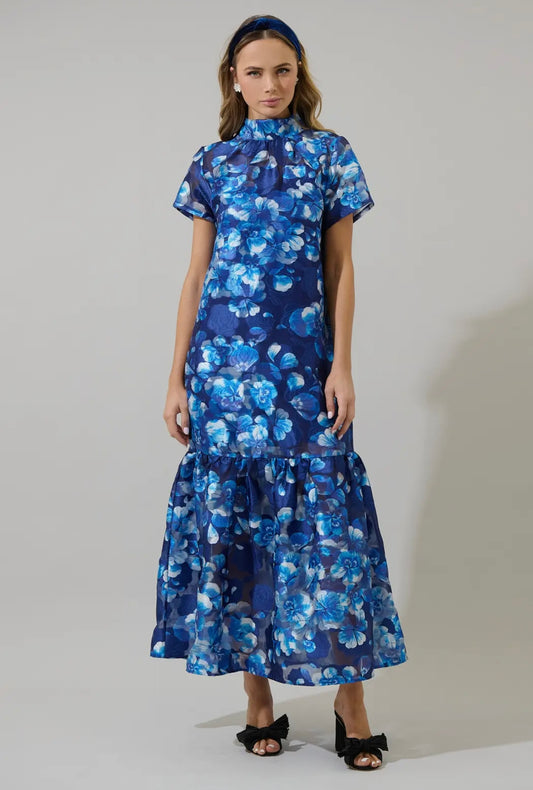 Pre-Order Abay Floral Organza Maxi Dress