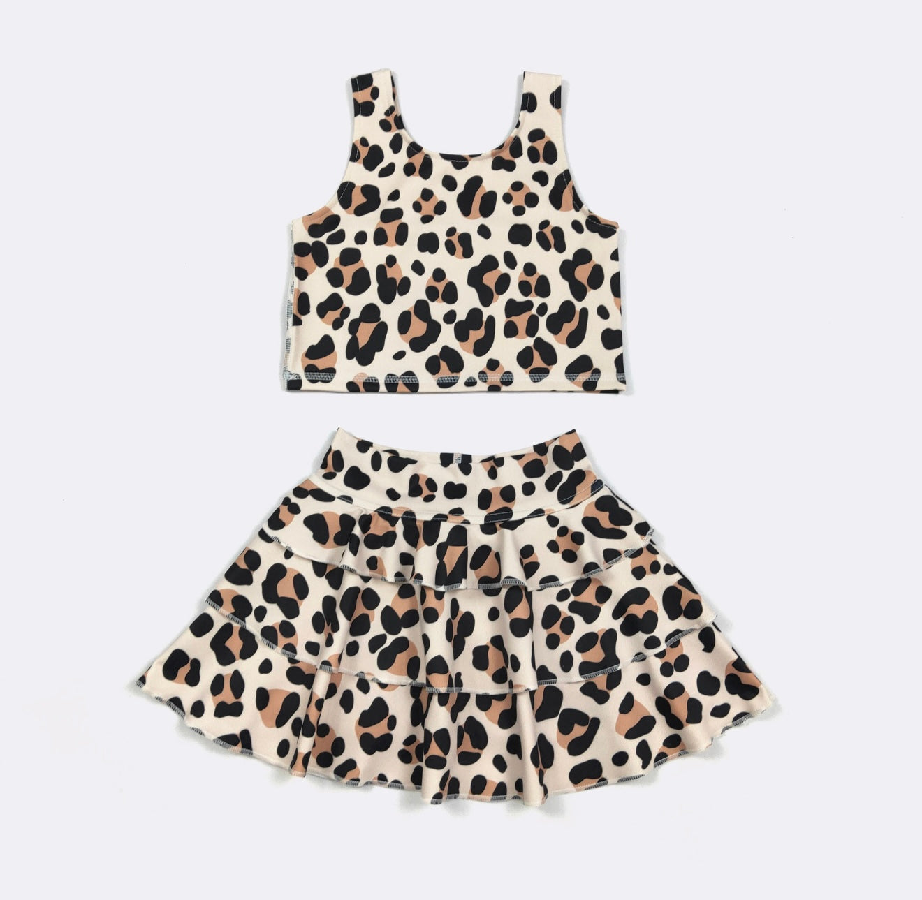 Leopard Girls Skort Set By Clover Cottage