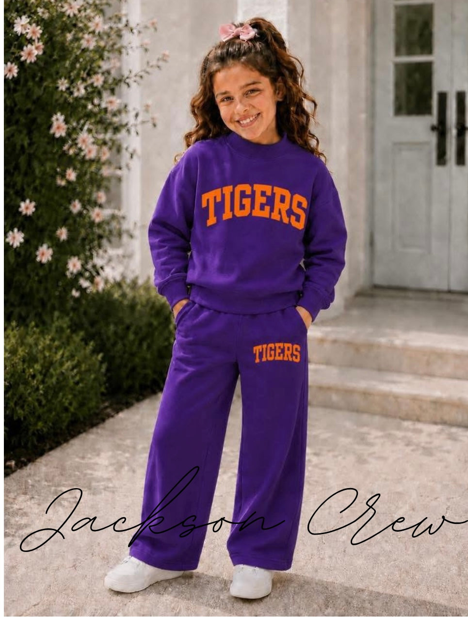 Tigers Mock Neck Set (Purple + Orange)