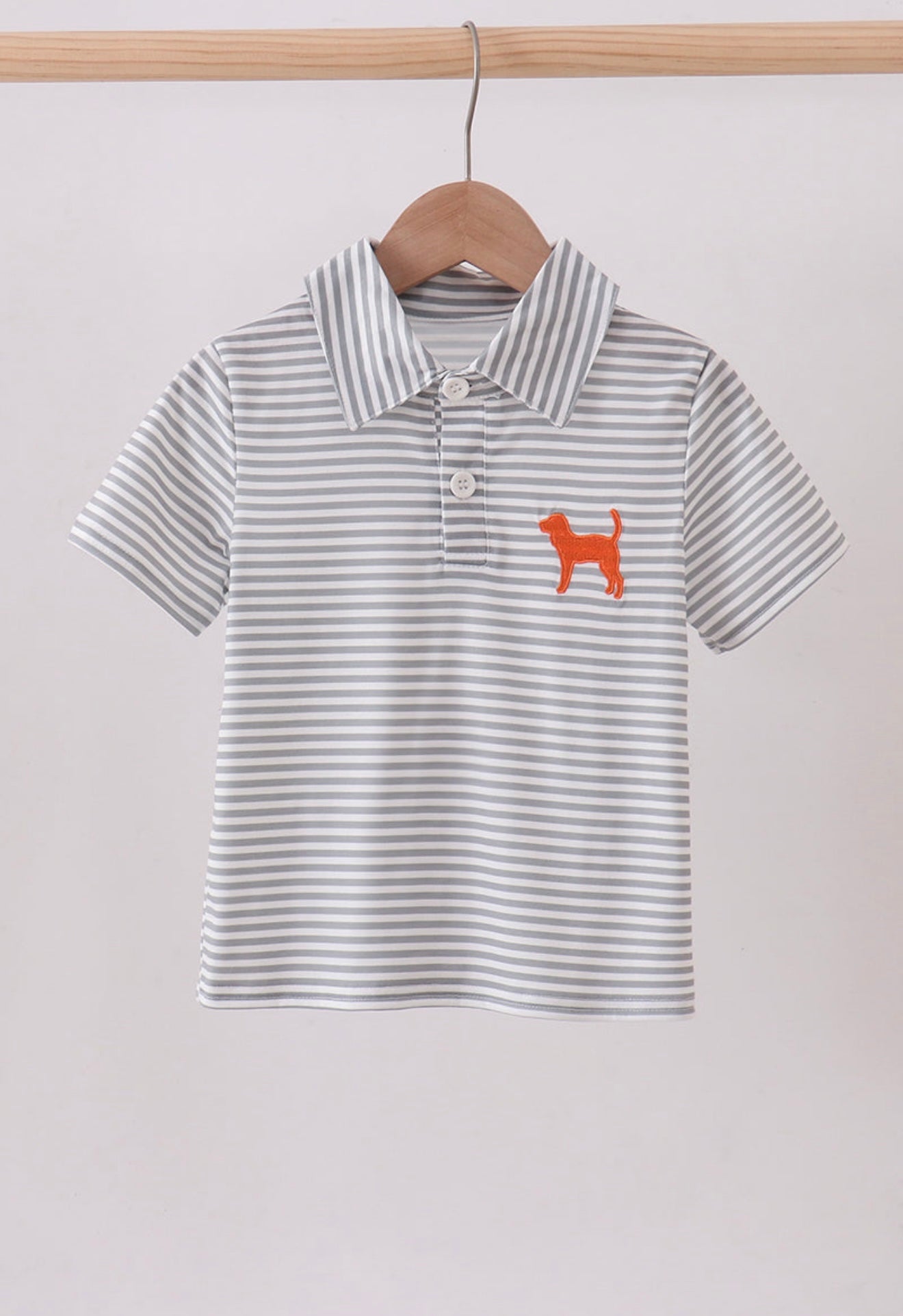 Orange Tennessee Stripe Button Down Top