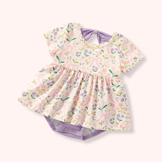 Blushing Bows Infant Romper By Pete + Lucy