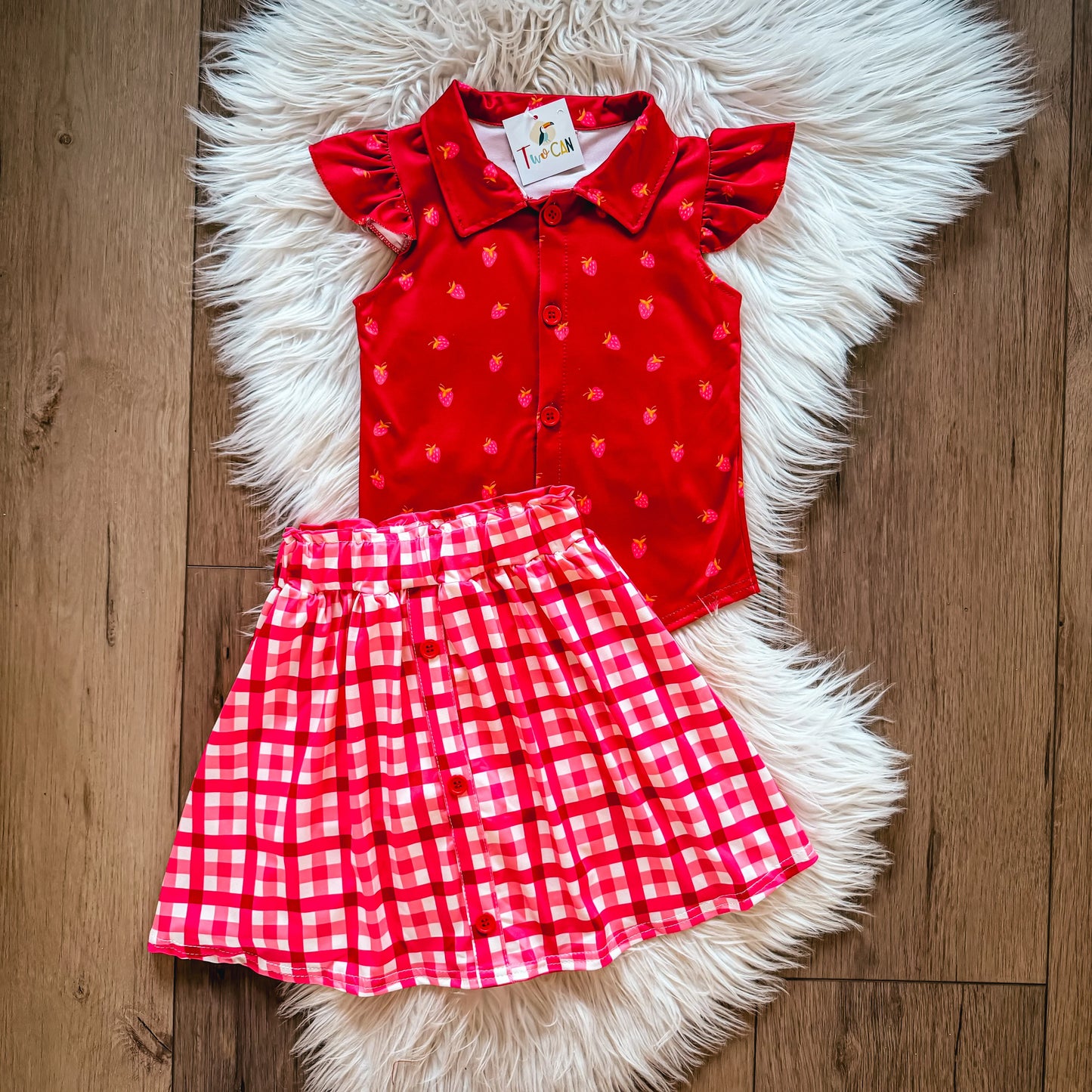 Red Berries Skort Set By TwoCan