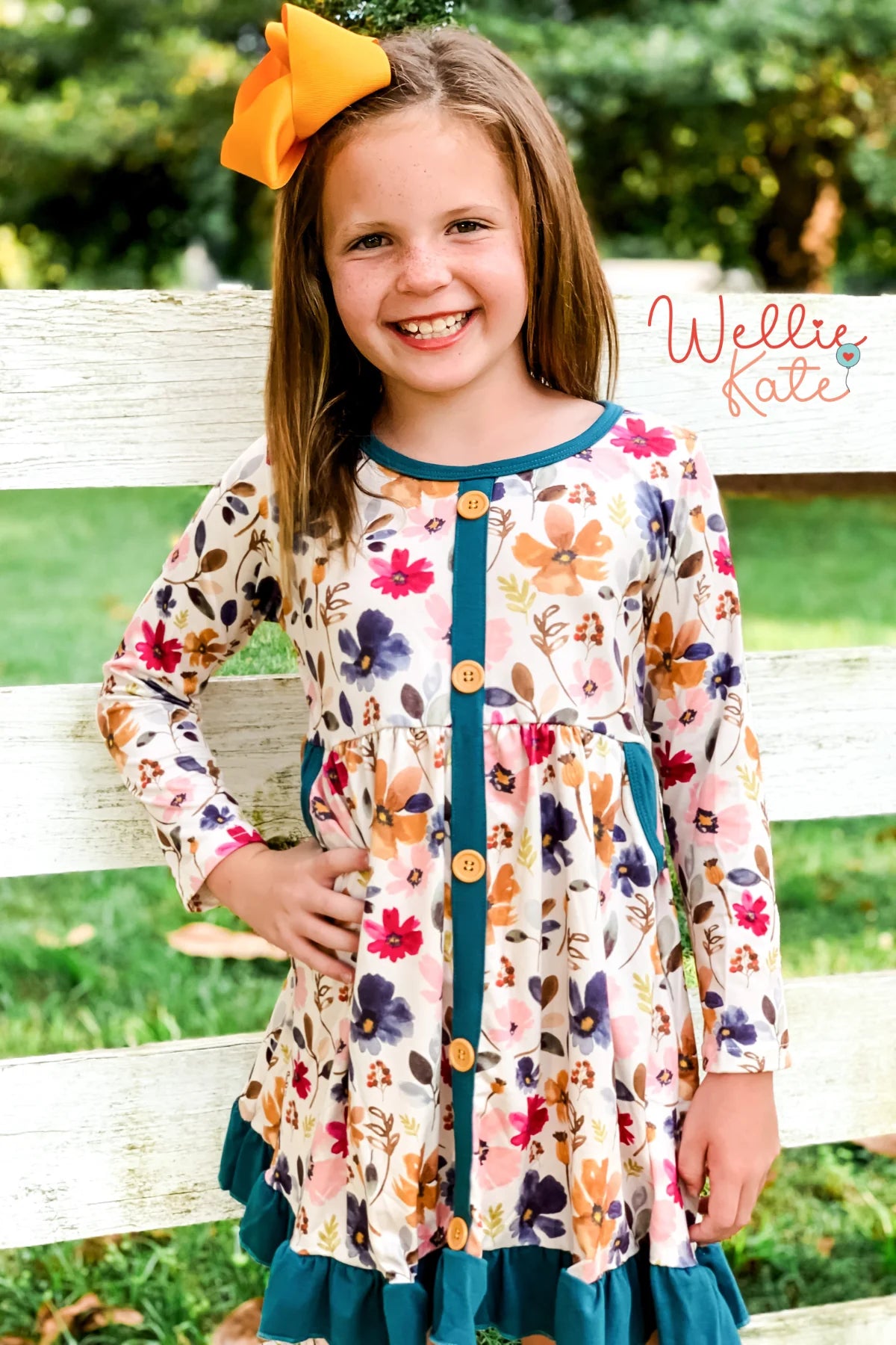 Wildflowers Long Sleeve Dress by Wellie Kate