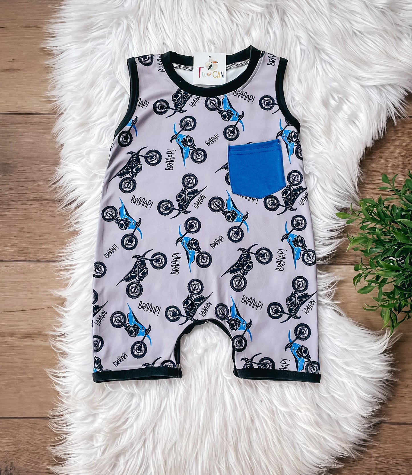 Dirt Bike Infant Romper by TwoCan
