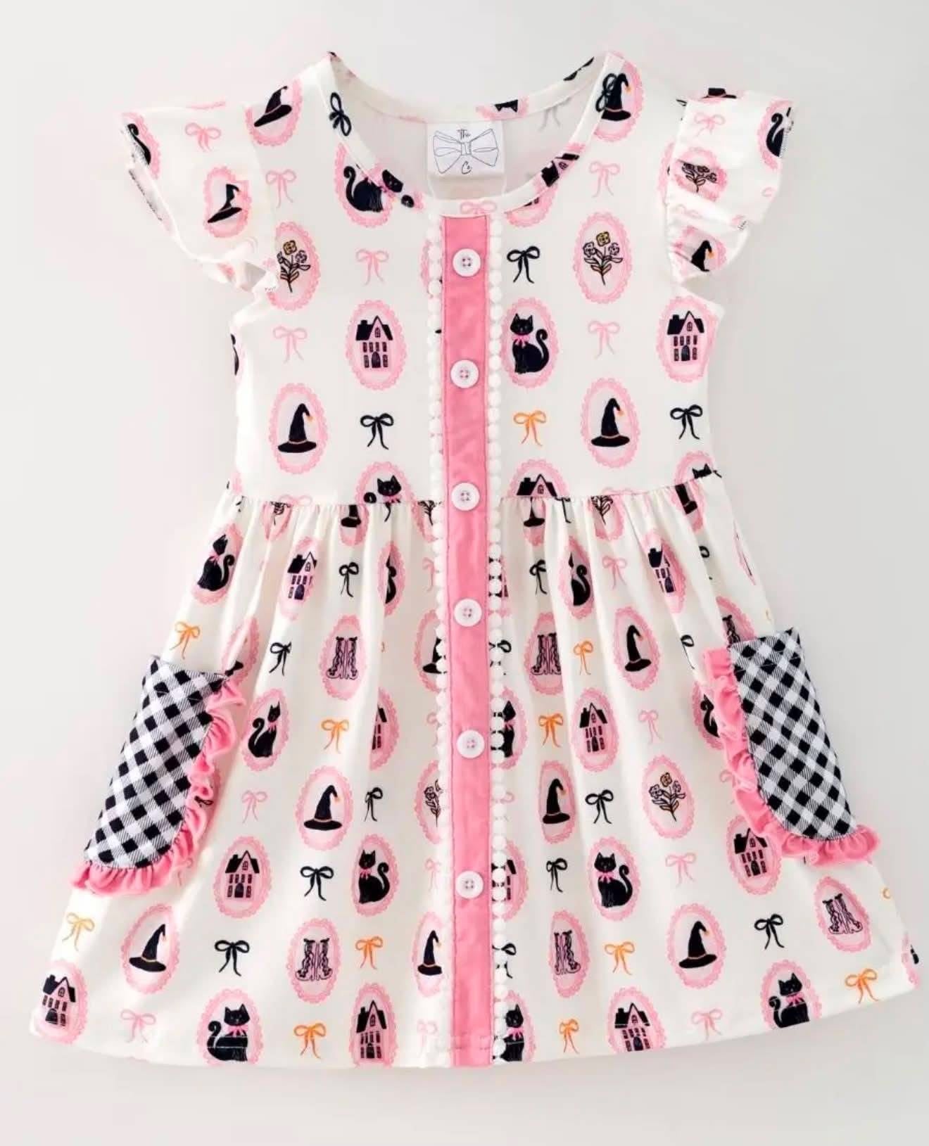 Pink Halloween Boo-Tique Pocket Dress