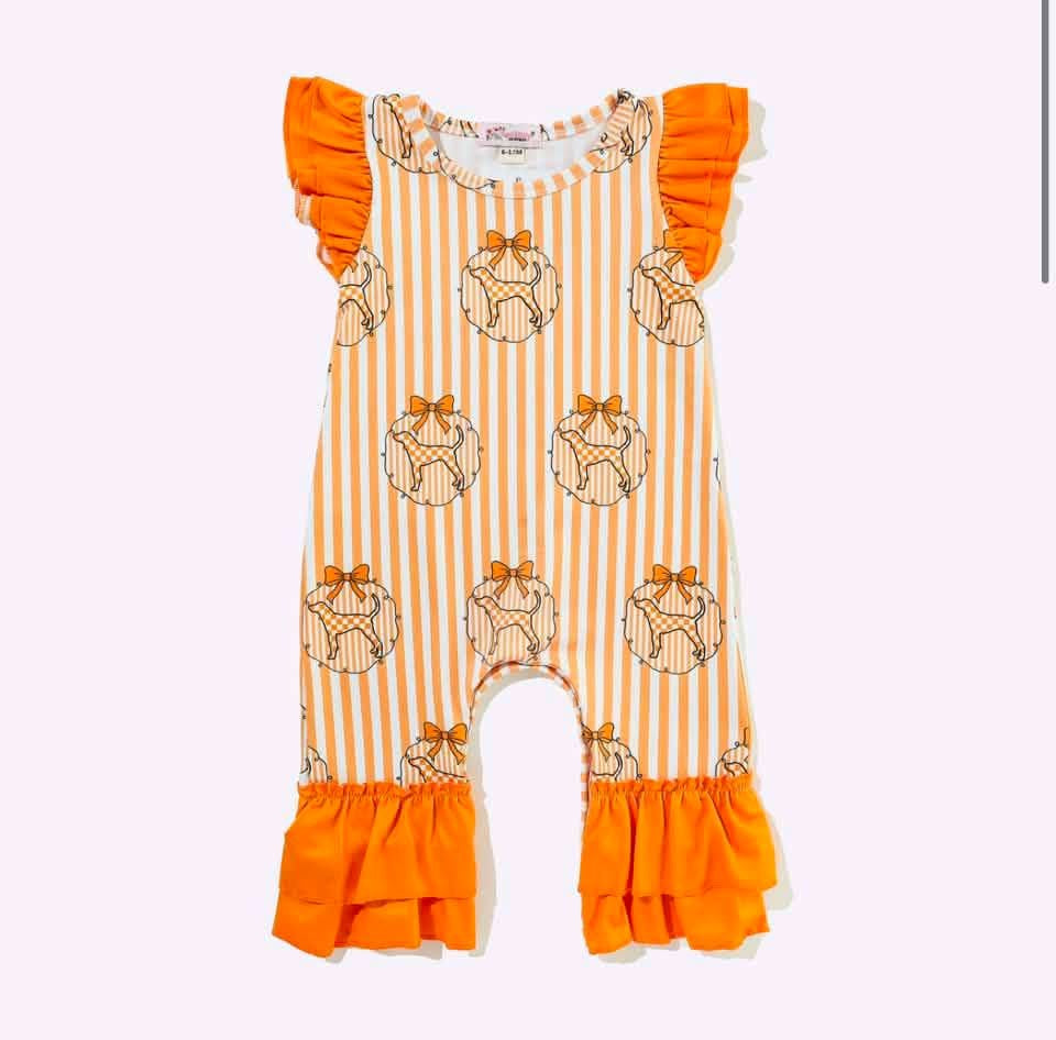 Preppy TN Stripe Baby Romper By Clover Cottage