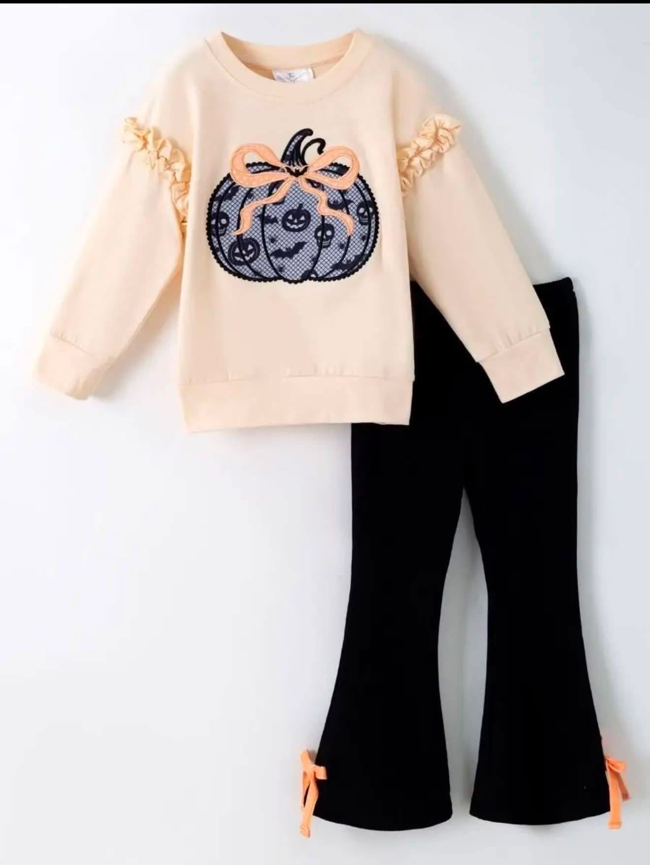 Spooky Pumpkin Bell Bottom Set