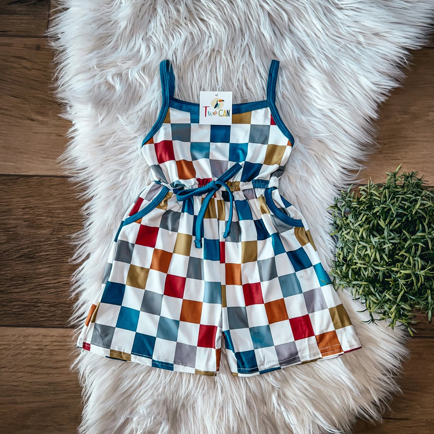 Checkers Shorts Jumpsuit by TwoCan